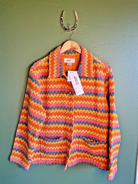Anu Jackets & Blazers - Anu by Natural Multicolor Blazer Large NWT 100% cotton Made in India Boho Artsy